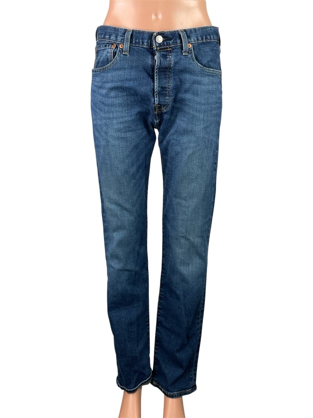 Levi's 501 Women's Blue Medium Wash High Rise Straight Denim Jeans Size 30x32